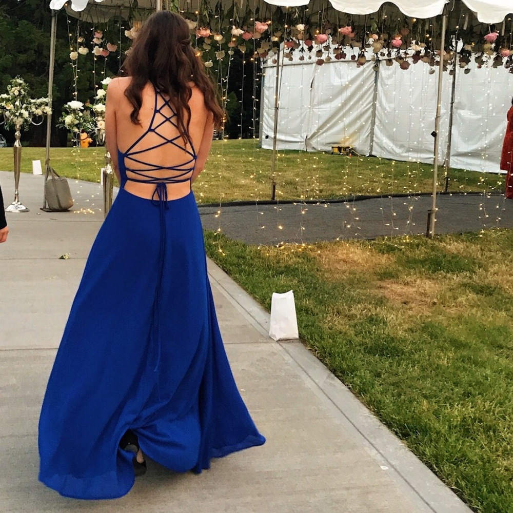 dark navy blue prom dress